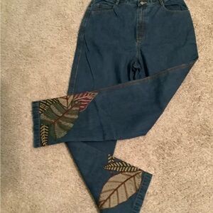 Chico Design Jeans with Embroidery Detailed Legs - Size 1